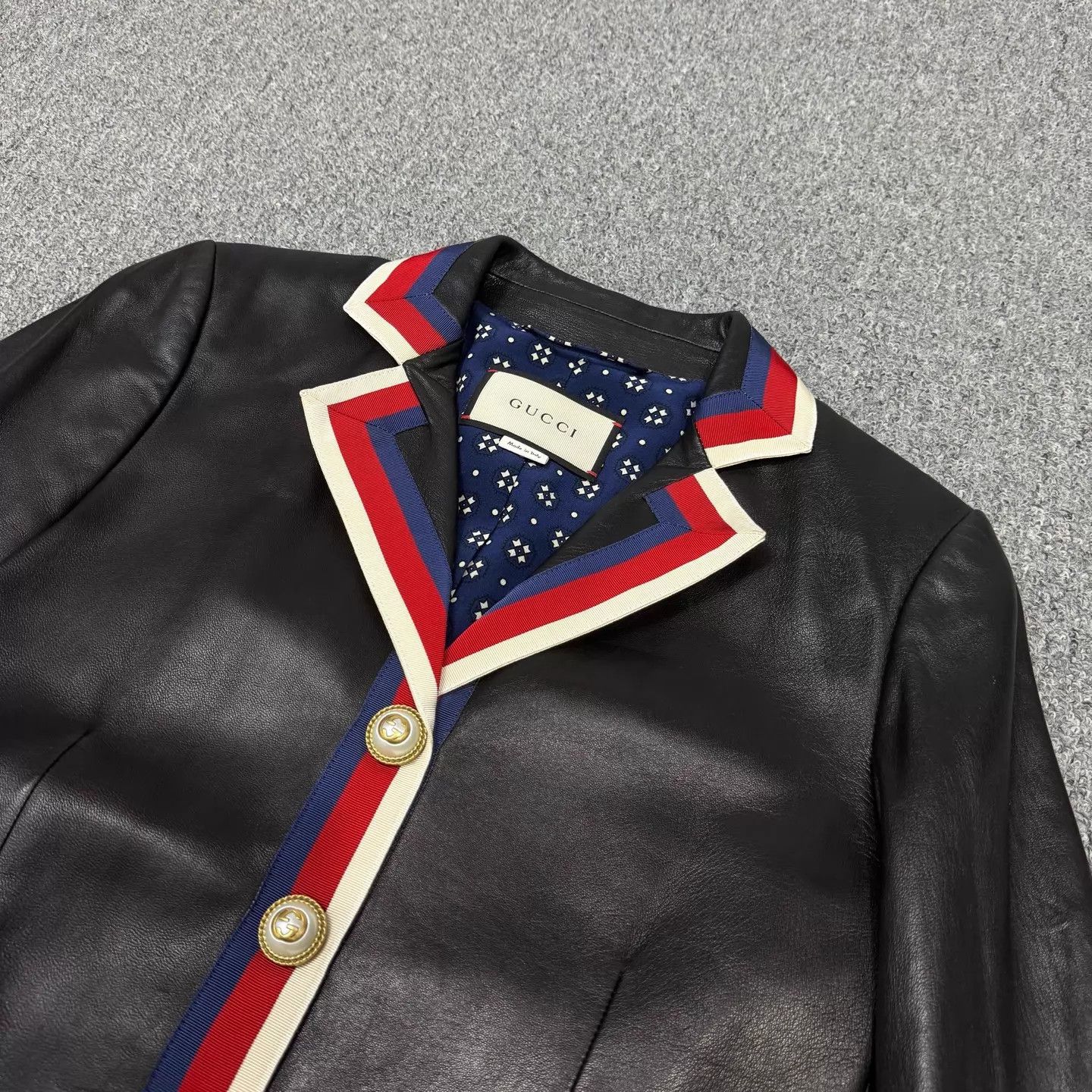 Gucci Gucci Womens Black Leather Tiger-Embroidered Jacket 38 Size XS / US 0-2 / IT 36-38 - 3 Thumbnail