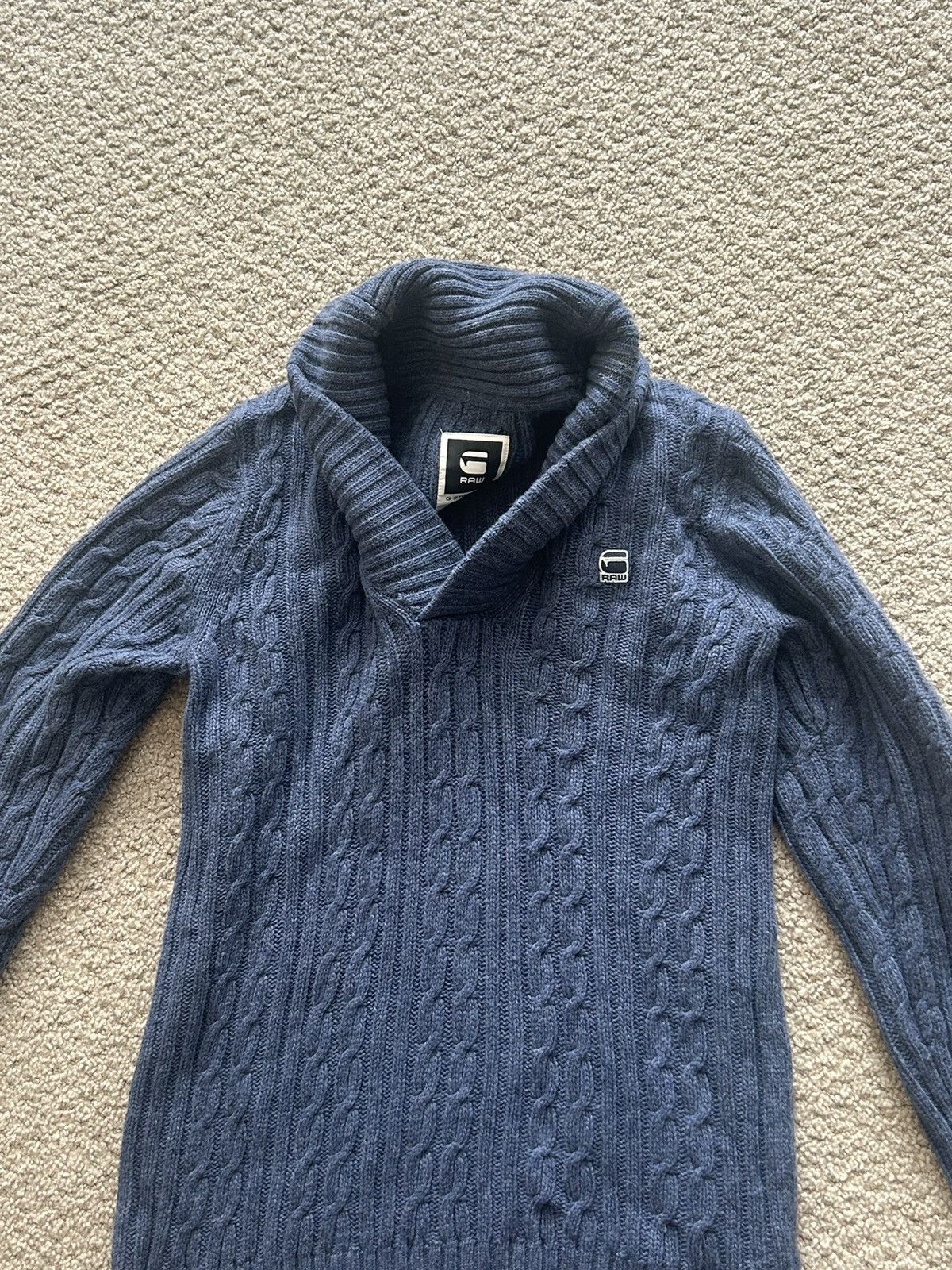 G-Star G star raw denim shawl collar neck knit sweater Size US L / EU 52-54 / 3 - 5 Thumbnail