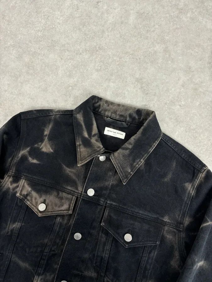 Dries Van Noten Dries Van Noten Grey Cotton Acid Wash Denim Jacket Size US L / EU 52-54 / 3 - 6 Thumbnail