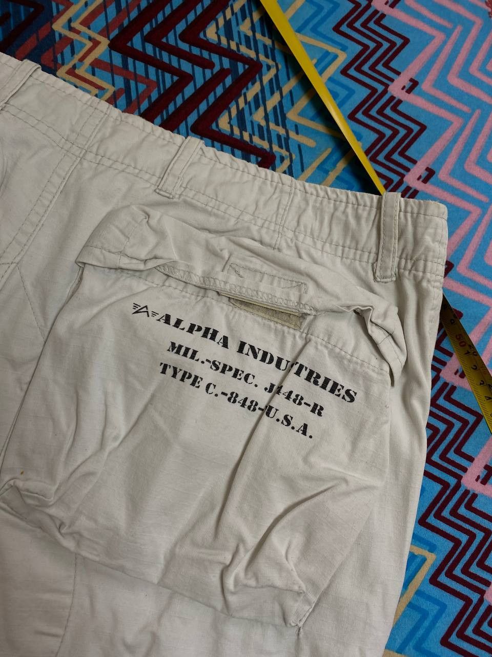 Alpha Industries jeans pants white Y2K Alpha Industries logo vintage Size US 34 / EU 50 - 4 Thumbnail