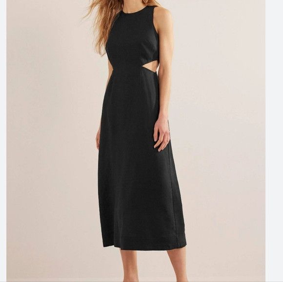 Boden Cut Out Linen Sleeveless Midi Dress Size S / US 4 / IT 40 - 1 Thumbnail
