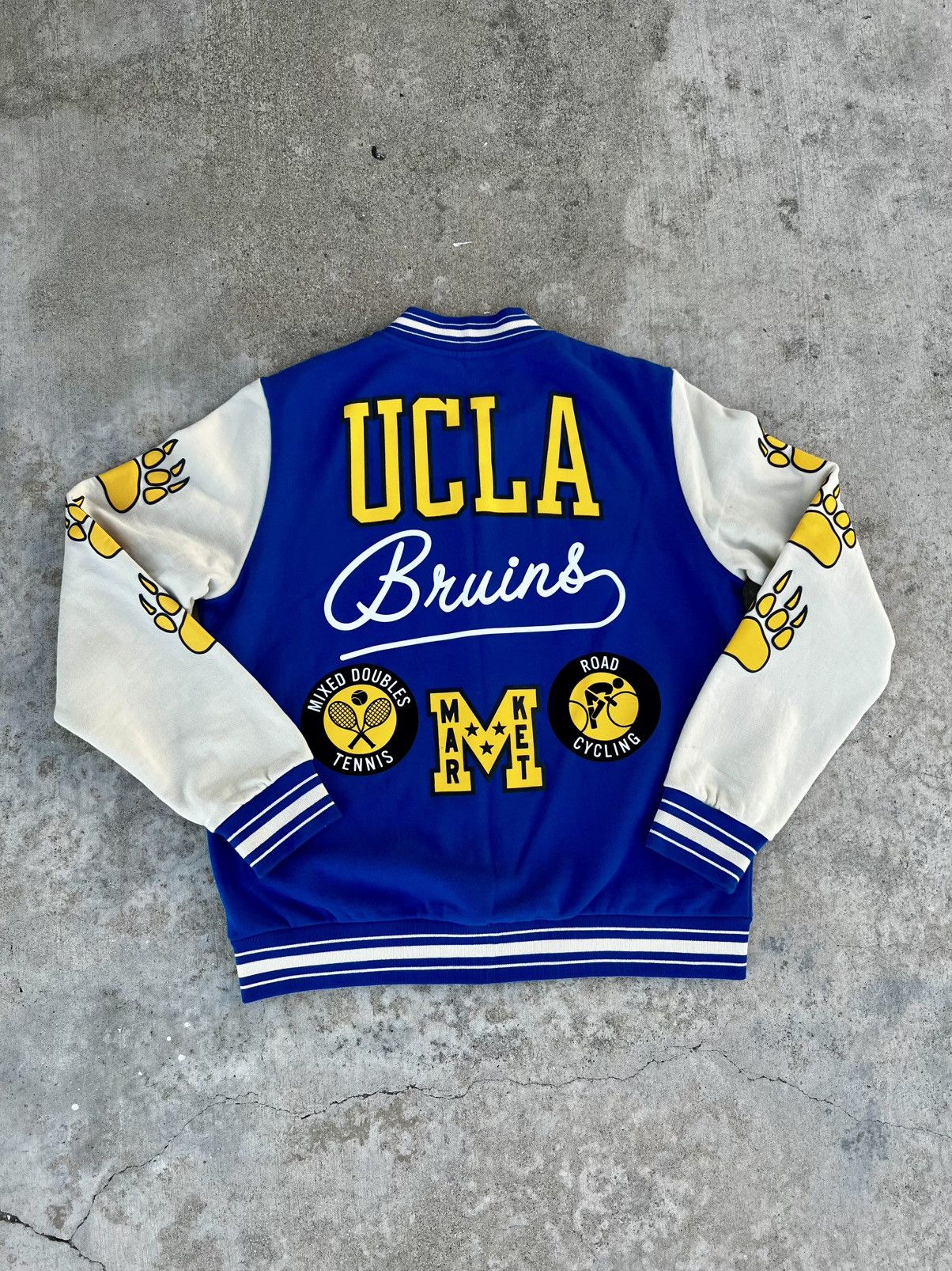 Highsnobiety × Market UCLA x Market x Highsnobiety Fleece Varsity Jacket - Blue Size US XL / EU 56 / 4 - 2 Thumbnail