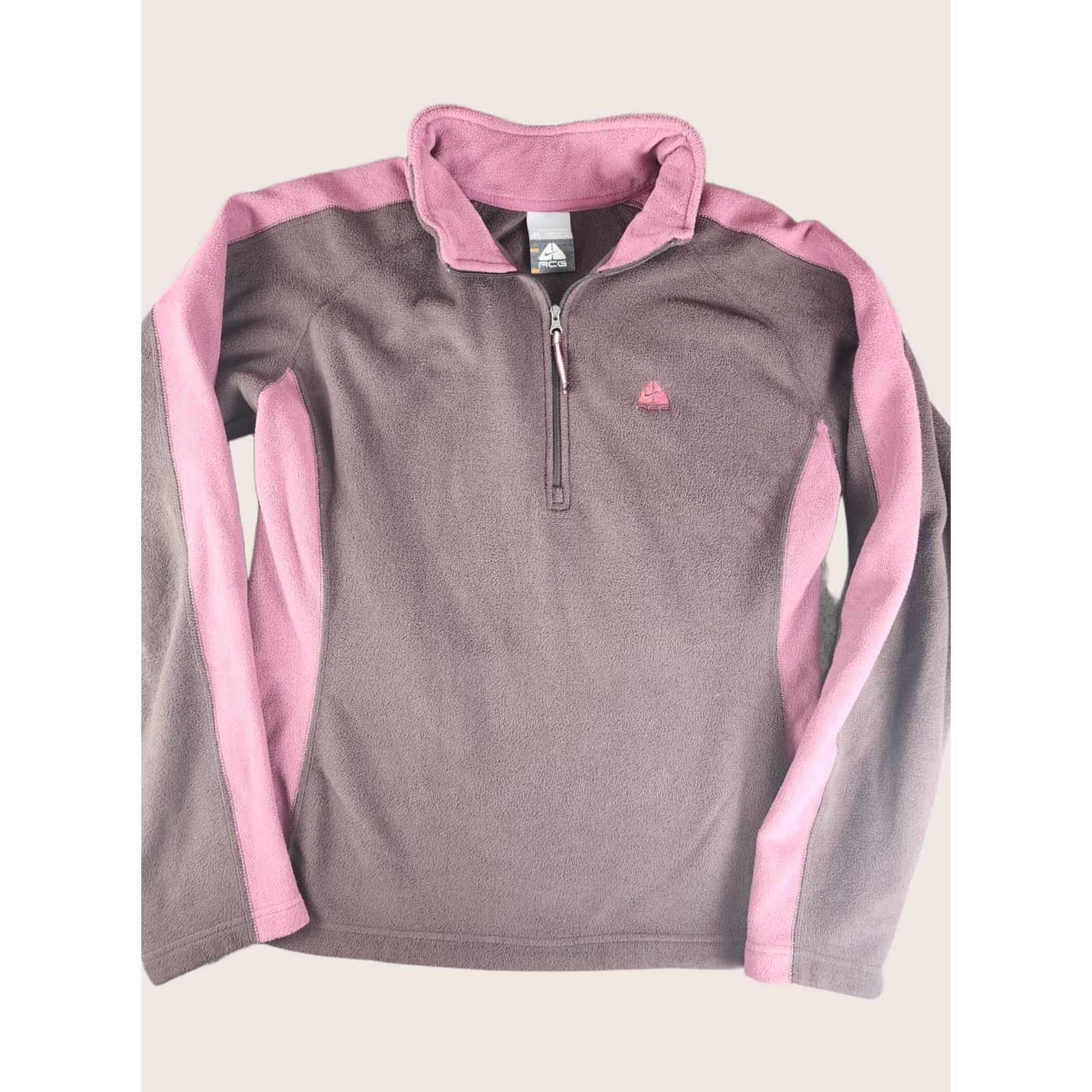 Nike ACG Nike ACG Women 1/4 Zip Fleece Pullover Sweatshirt Size M Polyester Brown Pink Hiking Outdoors Athletic Size M / US 6-8 / IT 42-44 - 1 Thumbnail