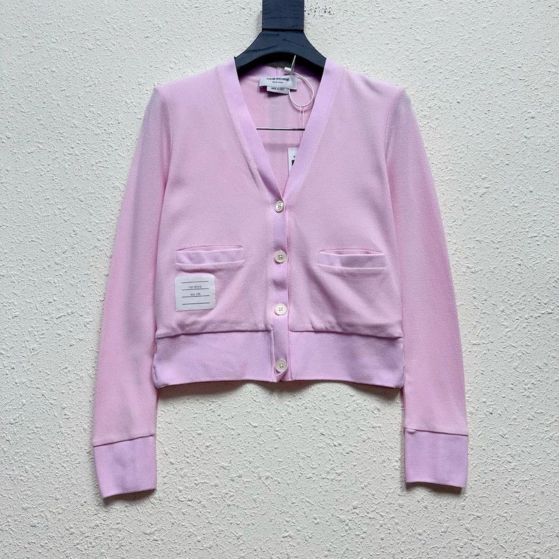 Thom Browne TB THOM BROWNE Pink Cardigan with Pockets - dmc Size US S / EU 44-46 / 1 - 1 Thumbnail