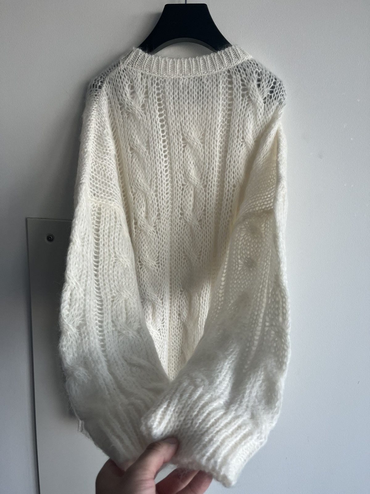 Celine × Hedi Slimane Brand New Super Runway Celine by Hedi Boxy Aran Sweater Size US XXL / EU 58 / 5 - 2 Thumbnail