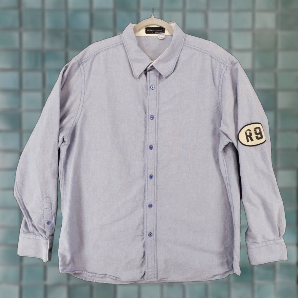 Rocawear Rocawear Shirt Mens XL Long Sleeve Button-Up Blue w Logo Patch Size US XL / EU 56 / 4 - 1 Thumbnail
