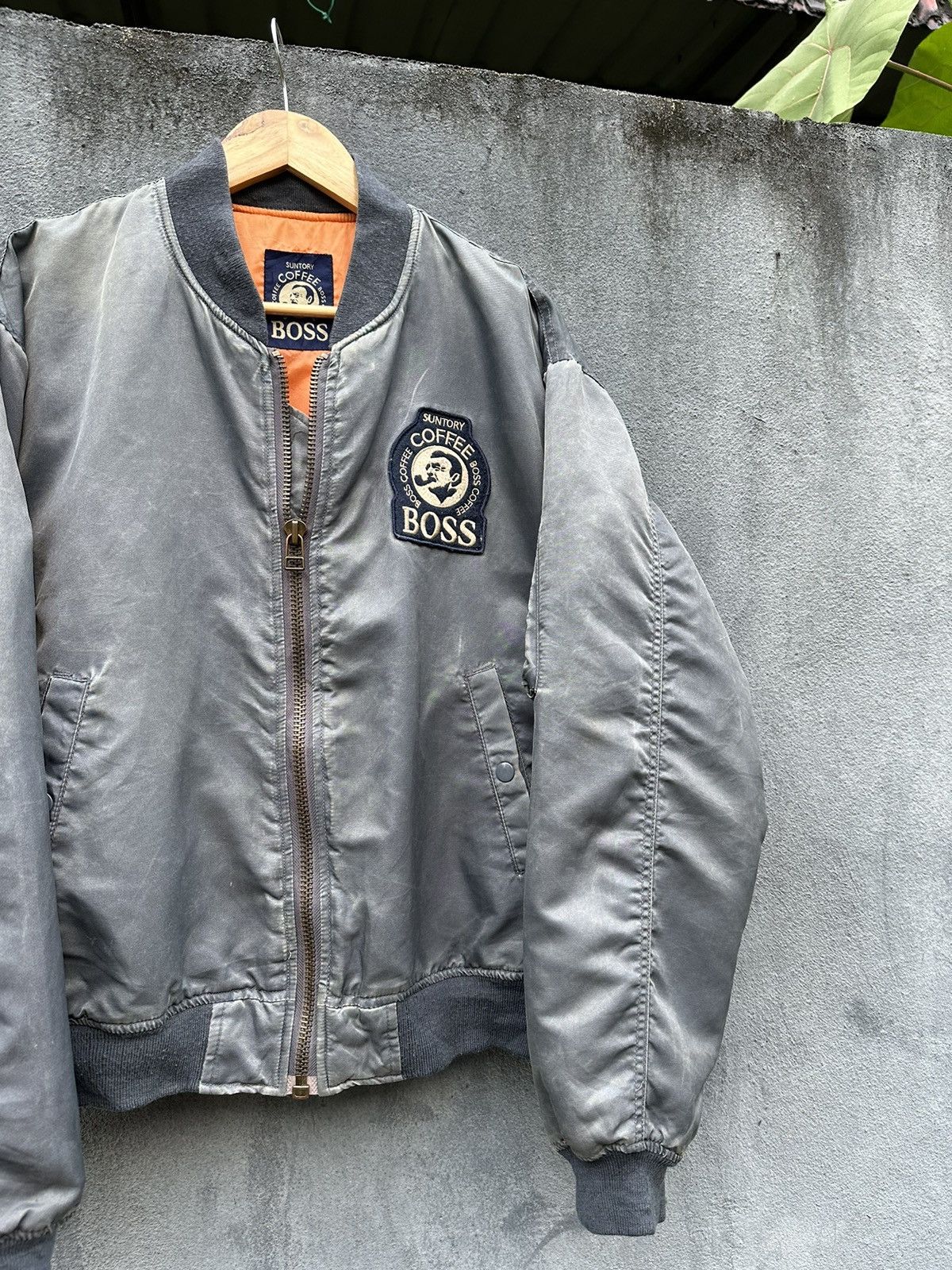 Vintage 👹Vintage Faded MA-1 Suntory Boss Coffee Bomber Jacket Size US L / EU 52-54 / 3 - 7 Thumbnail