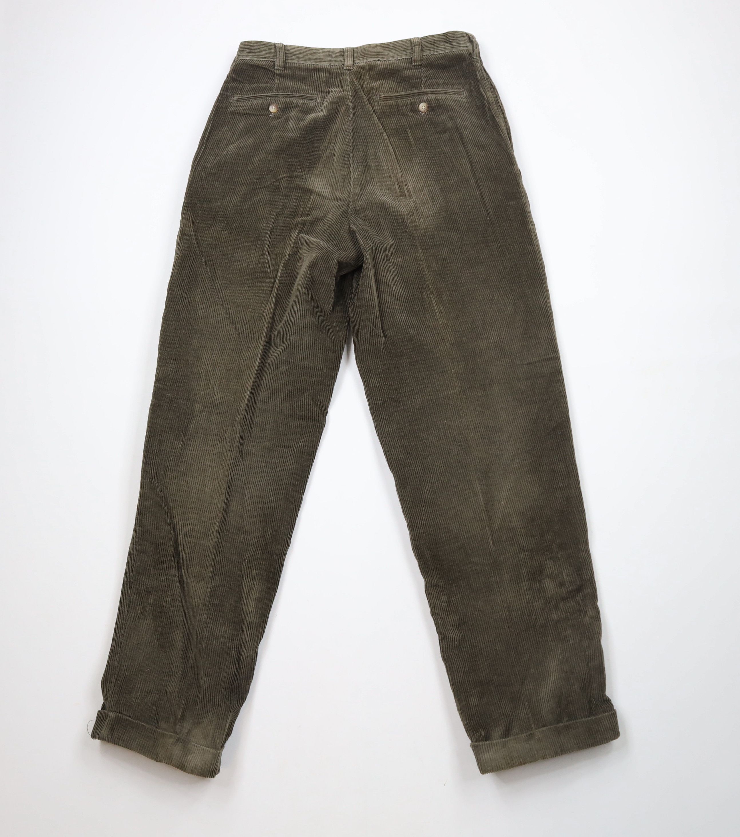 Vintage Vintage 90s Streetwear Pleated Cuffed Corduroy Chino Pants Size US 30 / EU 46 - 10 Thumbnail