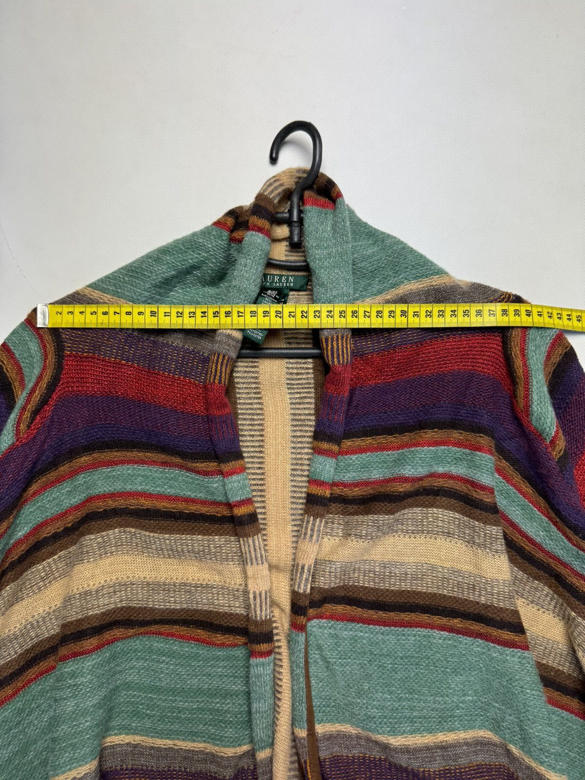 Lauren Ralph Lauren × Vintage Lauren Ralph Lauren Stripes Wool/Linen Cardigan Size S / US 4 / IT 40 - 13 Thumbnail