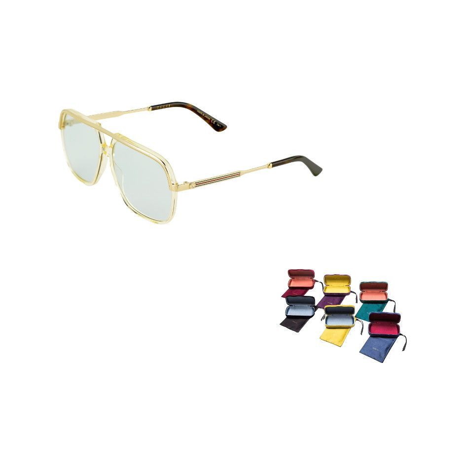 Gucci GUCCI Square Pilot Sunglasses for Men-2506 Size ONE SIZE - 1 Thumbnail