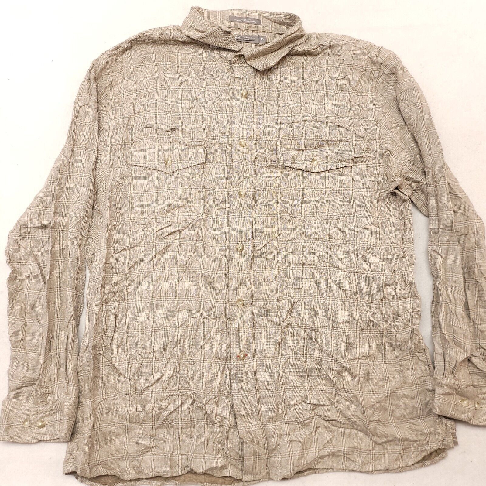Cremieux Cremieux Classics Tartan Flannel Shirt Mens Size XL Beige Size US XL / EU 56 / 4 - 2 Thumbnail