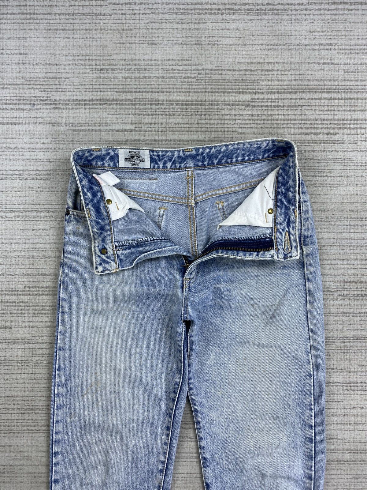 Edwin × Japanese Brand × Vintage Vintage 90s Edwin Japan Wash Blue Denim Jeans Size US 27 - 9 Thumbnail
