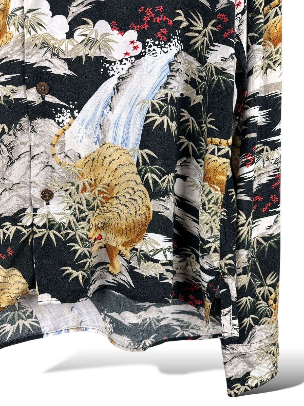 Allsaints Allsaints Sumatra Long Sleeve Shirt Tiger Print Hawaiian Size US S / EU 44-46 / 1 - 4 Thumbnail