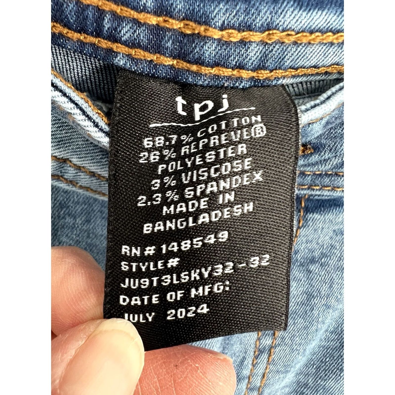 Denime The Perfect Jean NYC Jeans Mens 32x32 Blue Wash Athletic Fit Stretch Denim Shirt? Size US 32 / EU 48 - 6 Thumbnail
