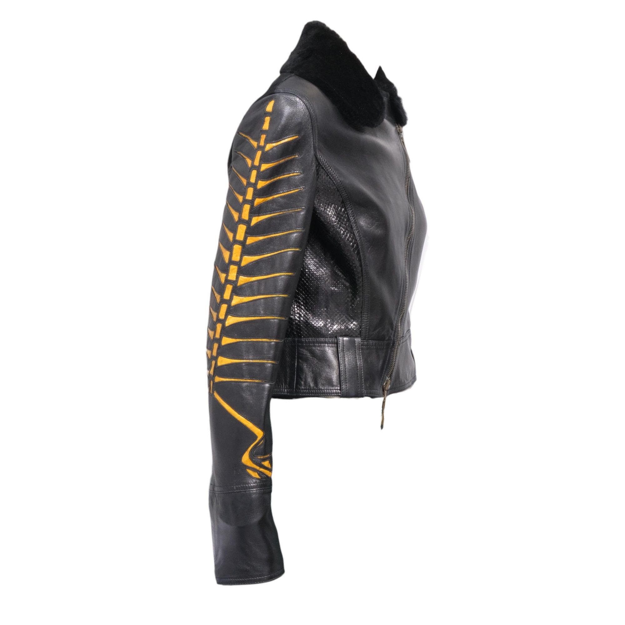 Roberto Cavalli FW2000 ICONIC Skeleton Double Rider Jacket Size M / US 6-8 / IT 42-44 - 4 Thumbnail