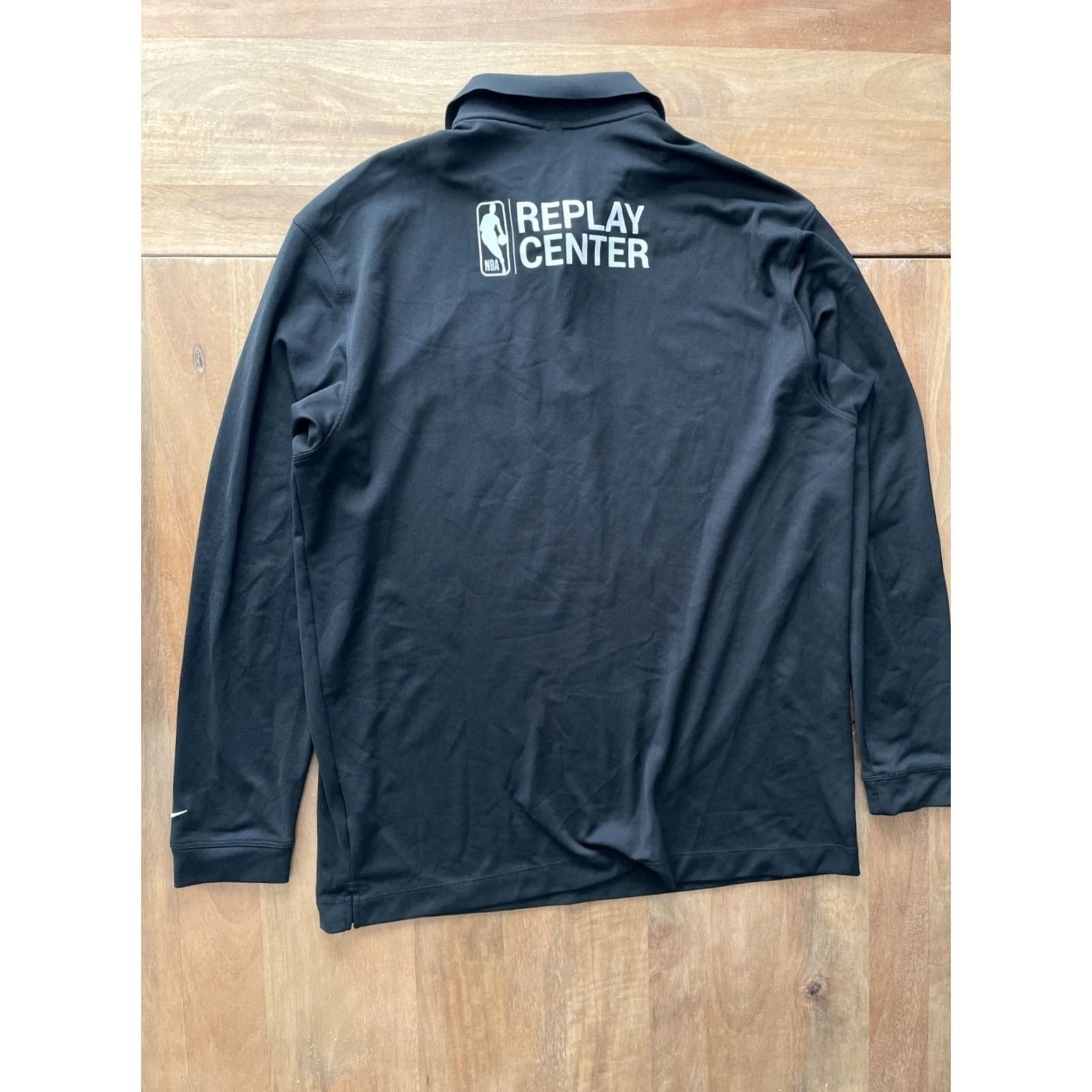 Nike Nike Mens Large Black NBA Replay Center Long Sleeve Pullover Henley Shirt Polo Size US L / EU 52-54 / 3 - 2 Thumbnail