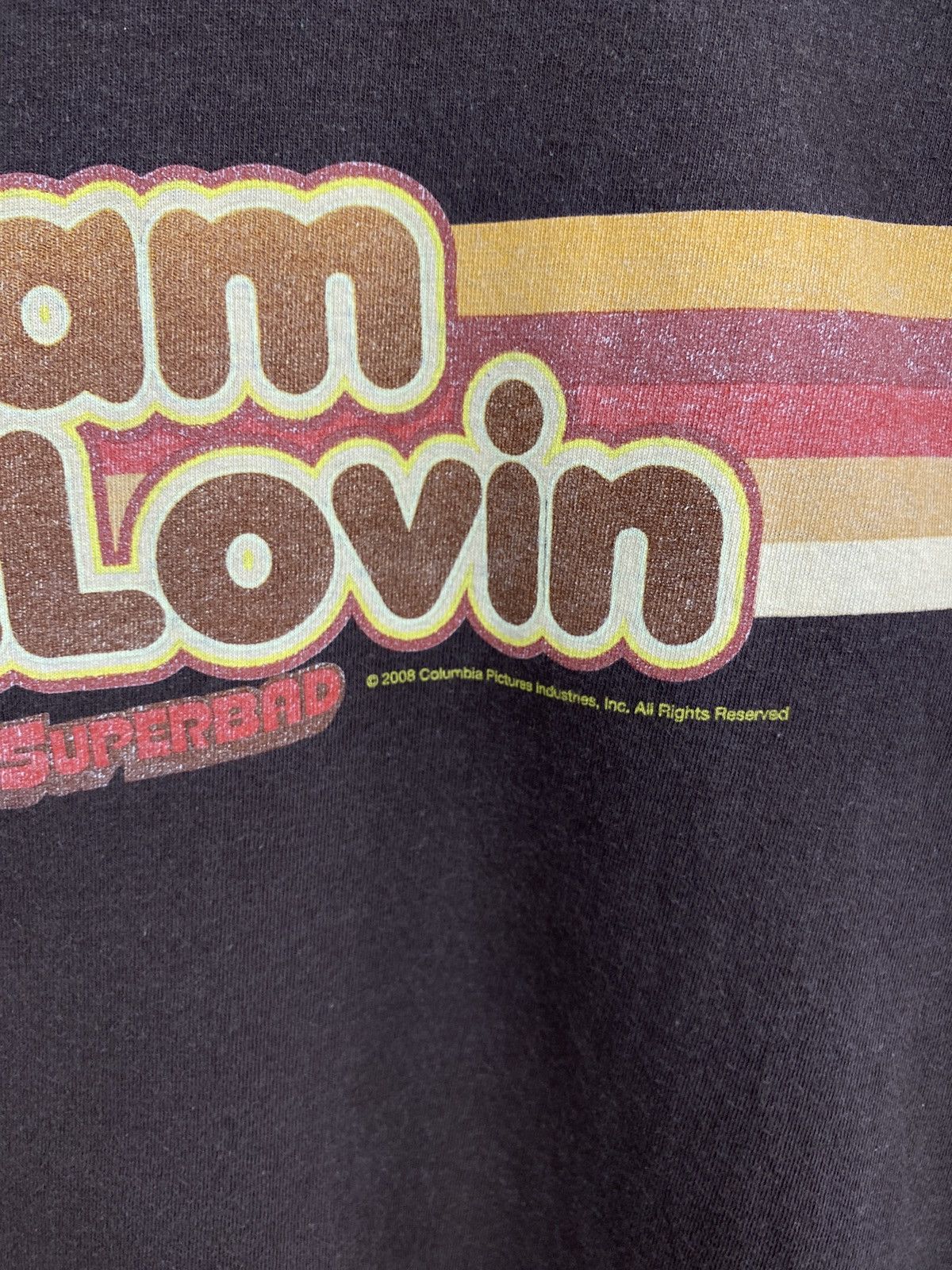 Fruit Of The Loom Vintage 2008 I Am McLovin Superbad Brown T-Shirt rare retro Size US L / EU 52-54 / 3 - 5 Thumbnail