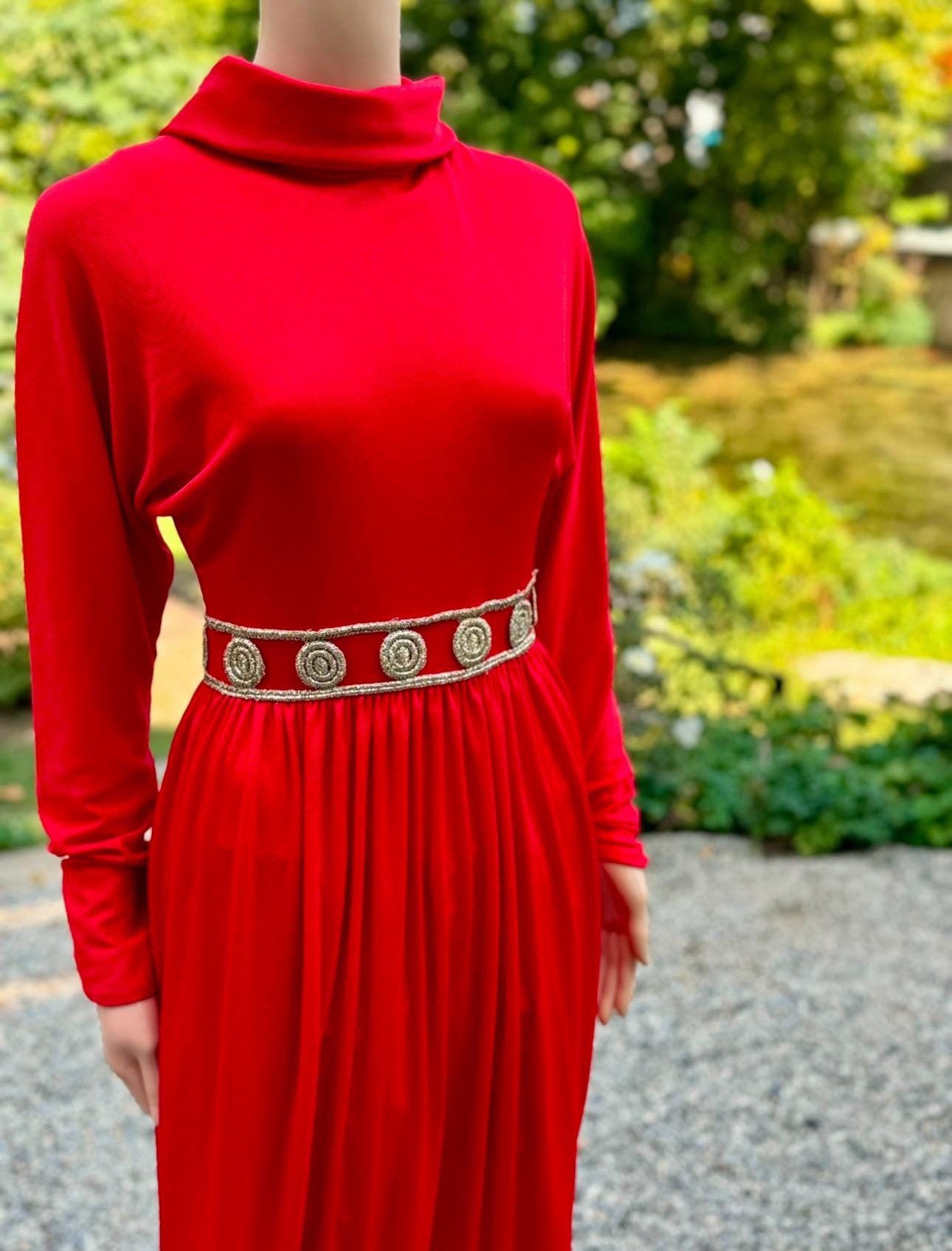 Vintage 1960’s Glamorous Movie Star Maxi Dress Size XS / US 0-2 / IT 36-38 - 2 Thumbnail