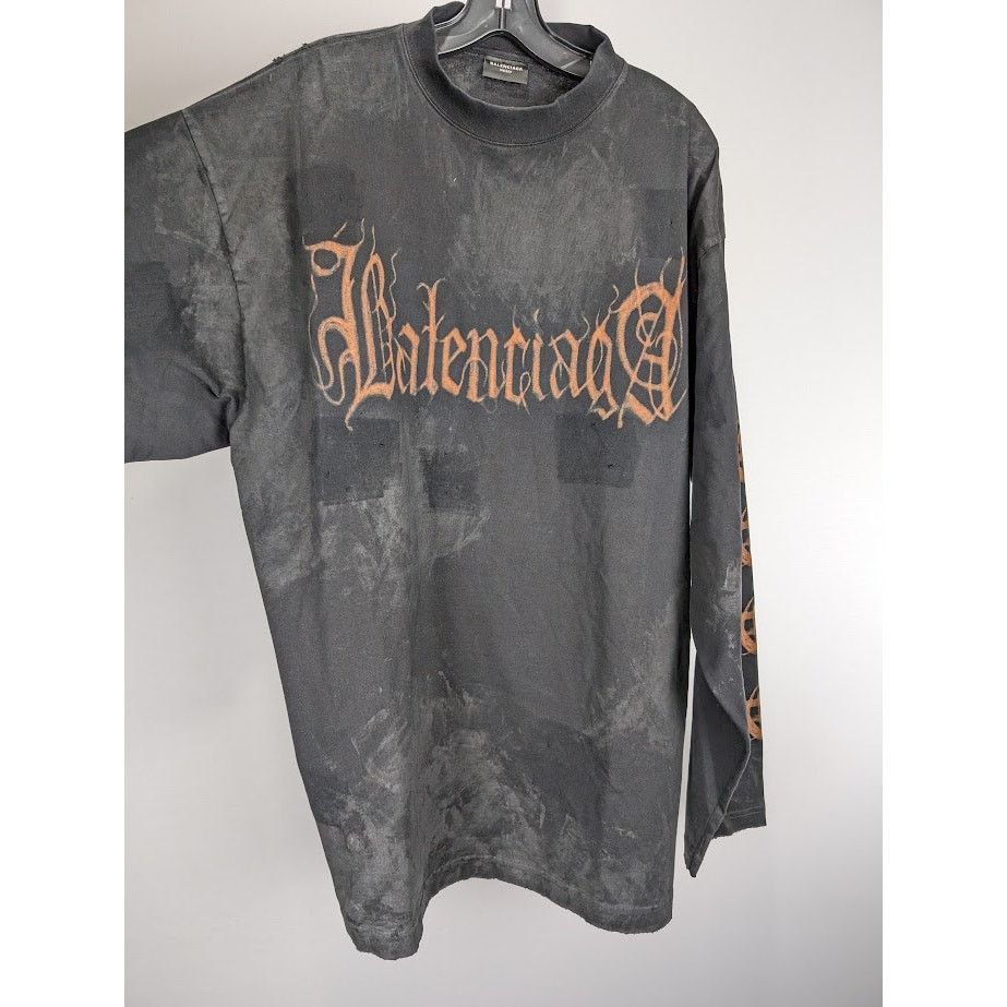 Balenciaga o1rshd1 Long Sleeve T-Shirt in Nero Size US M / EU 48-50 / 2 - 8 Thumbnail
