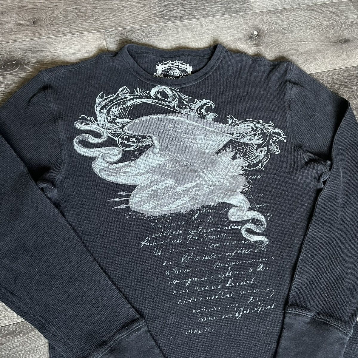 Vintage Vintage 2000s Eagle Affliction Style Thermal Longsleeve Tee Size US XL / EU 56 / 4 - 3 Thumbnail