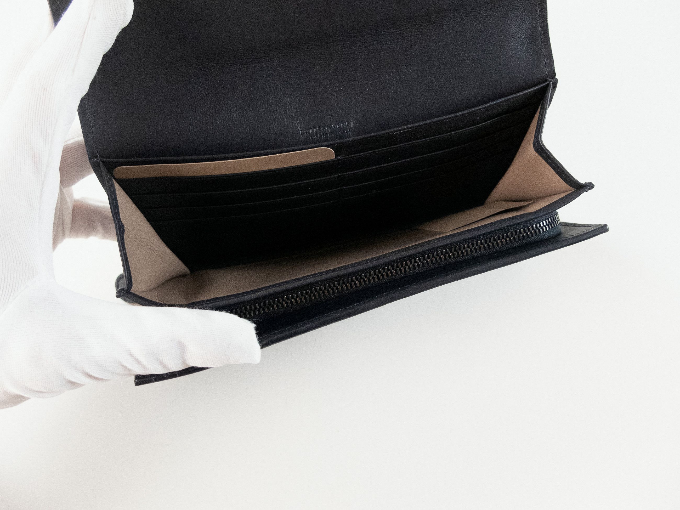 Bottega Veneta BOTTEGA VENETA dark blue intrecciato continental flap wallet Size ONE SIZE - 5 Thumbnail