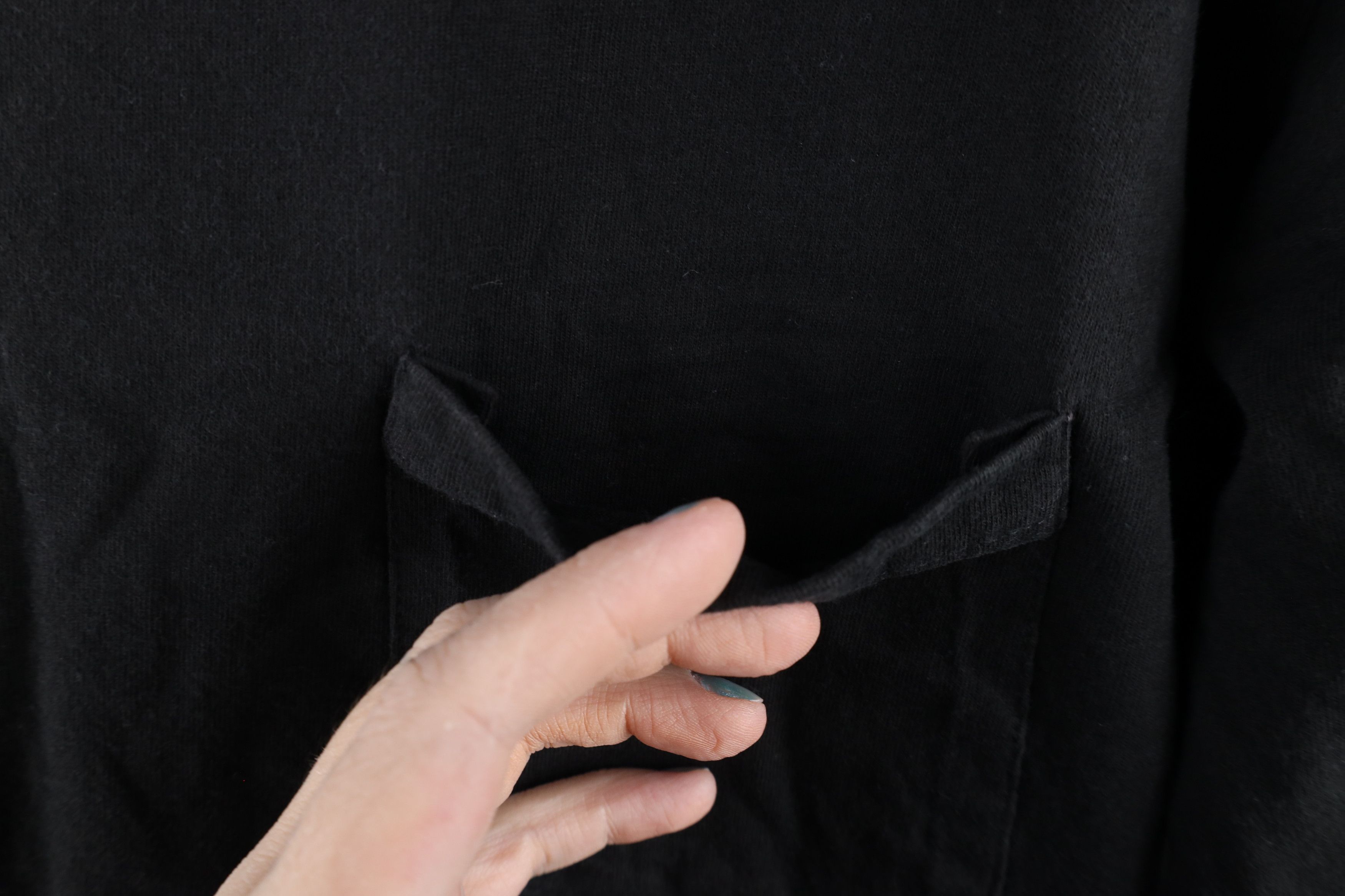 Vintage Vintage 90s Streetwear Blank Pocket T-Shirt Black Cotton Size US XL / EU 56 / 4 - 4 Thumbnail