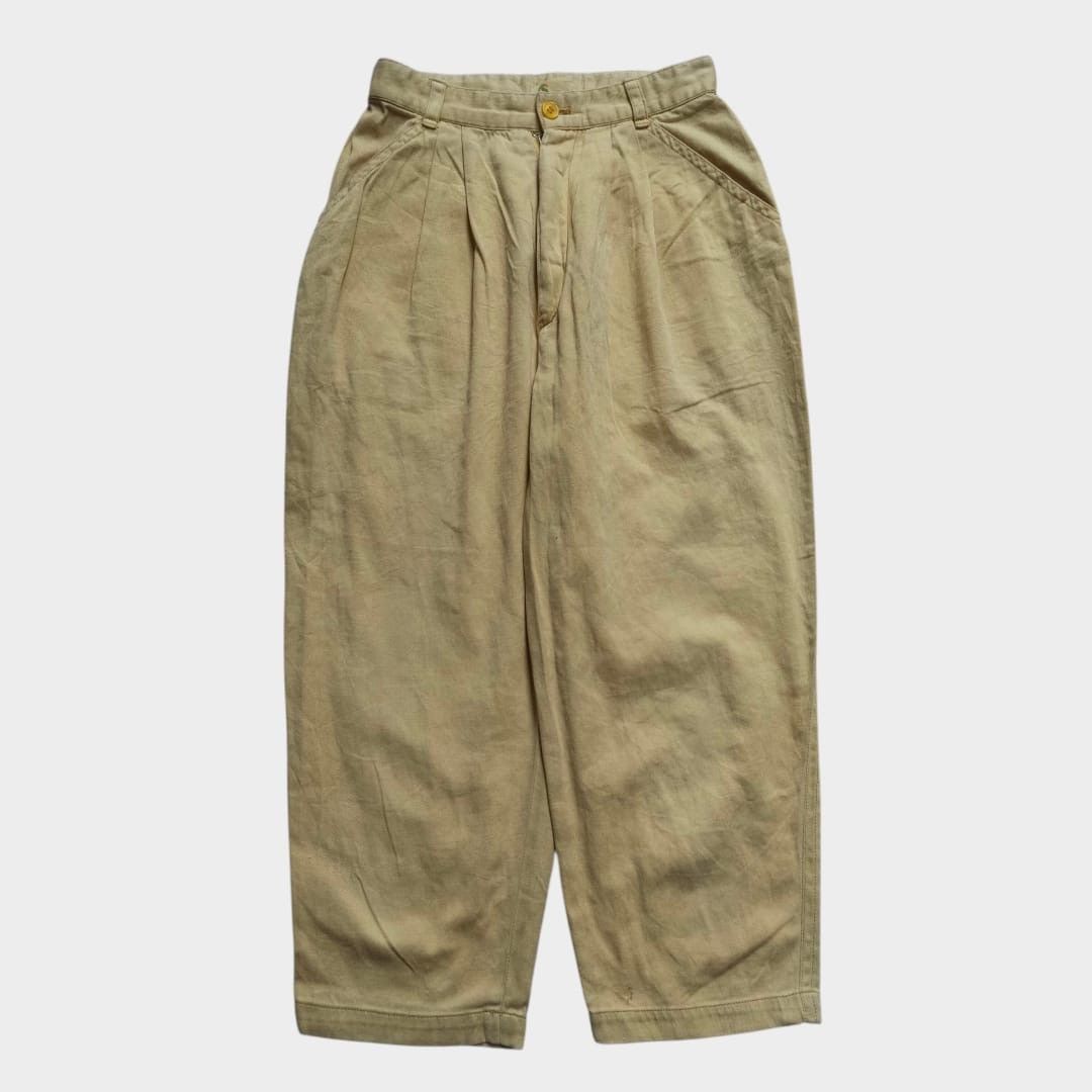 Issey Miyake vintage 1980's Issey miyake sport mustard tuck pant Size 25" / US 0 / IT 36 - 1 Thumbnail