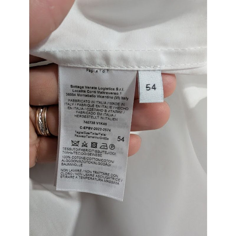 Bottega Veneta o1rshd1 Compact Cotton Poplin Shirt in White Size US L / EU 52-54 / 3 - 17 Thumbnail