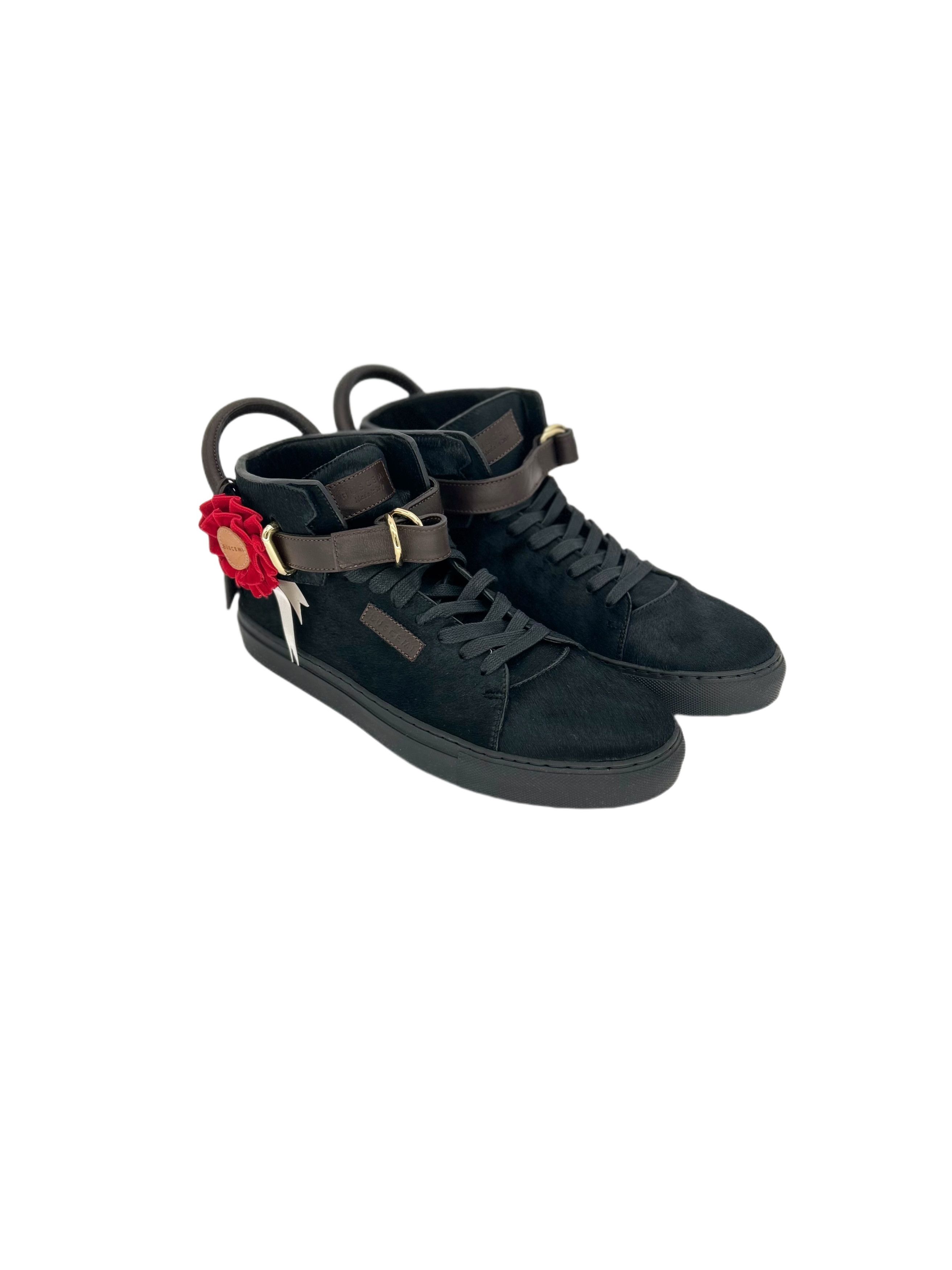 Buscemi Triple Crown Black 100mm High Top Trainers Size US 11 / EU 44 - 1 Thumbnail