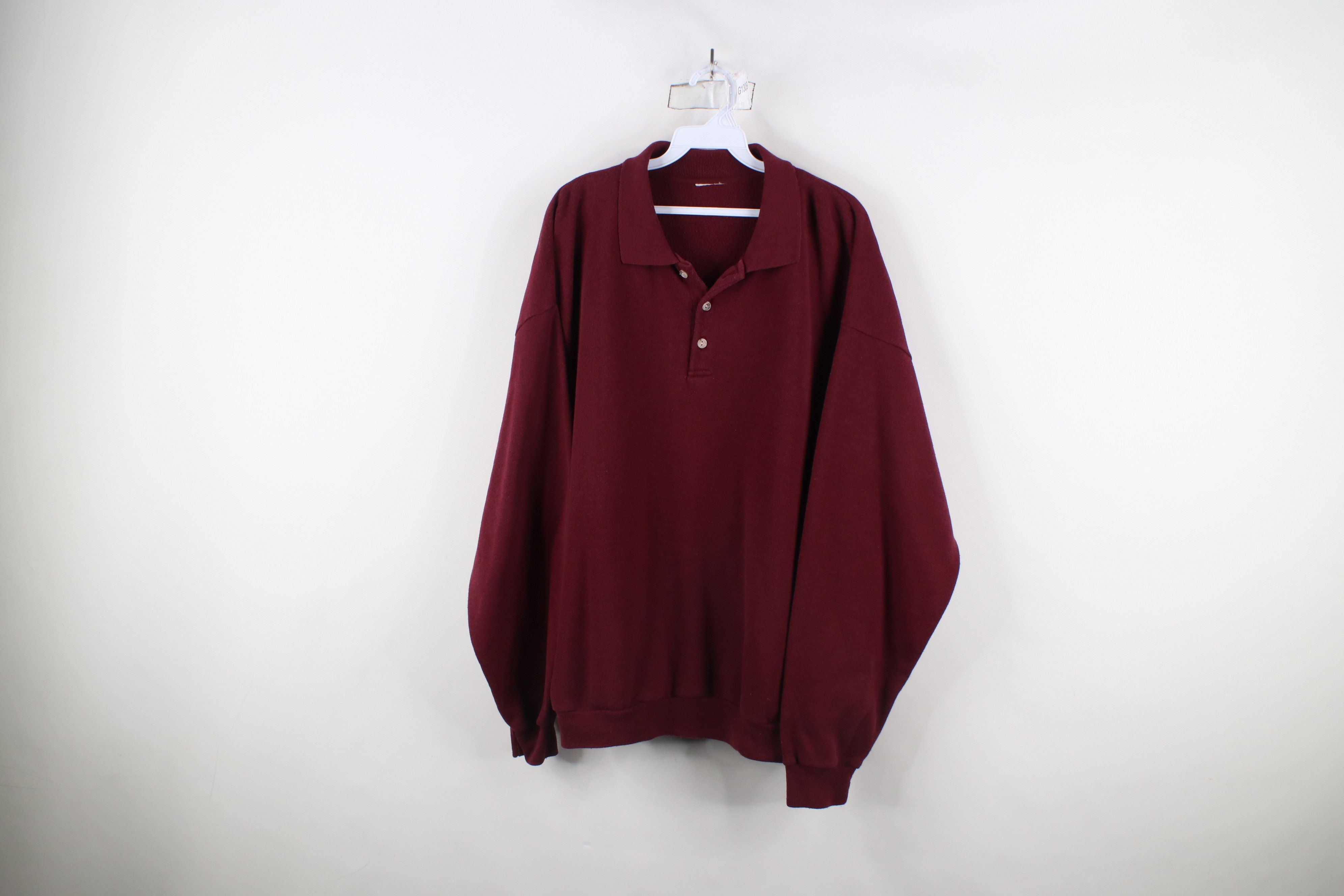 Vintage Vintage 90s Streetwear Collared Pullover Sweatshirt Red Size US XXL / EU 58 / 5 - 1 Thumbnail
