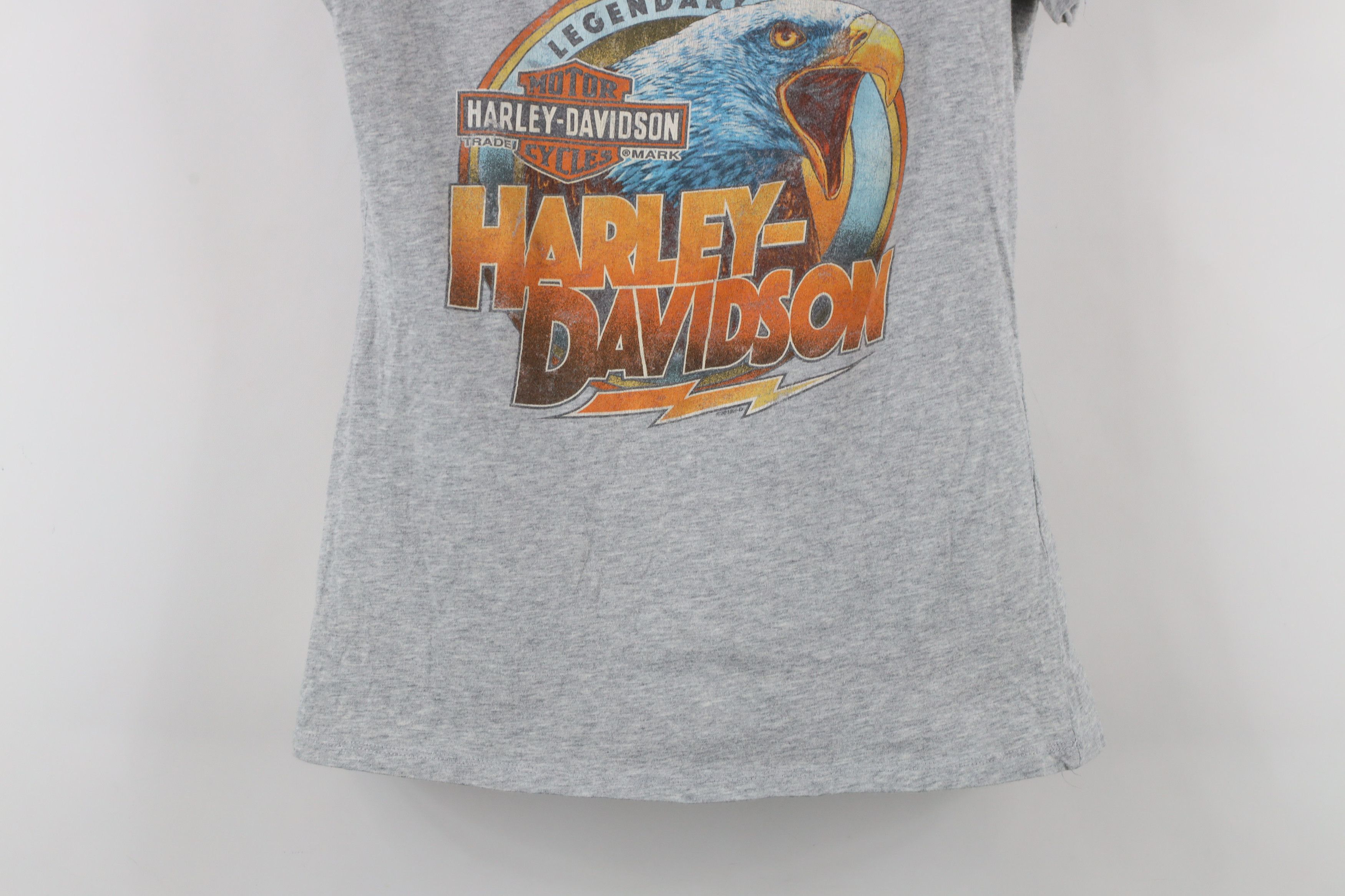 Harley Davidson × Vintage Y2K Harley Davidson Spell Eagle Lightning Bolt T-Shirt Gray Size L / US 10 / IT 46 - 3 Thumbnail