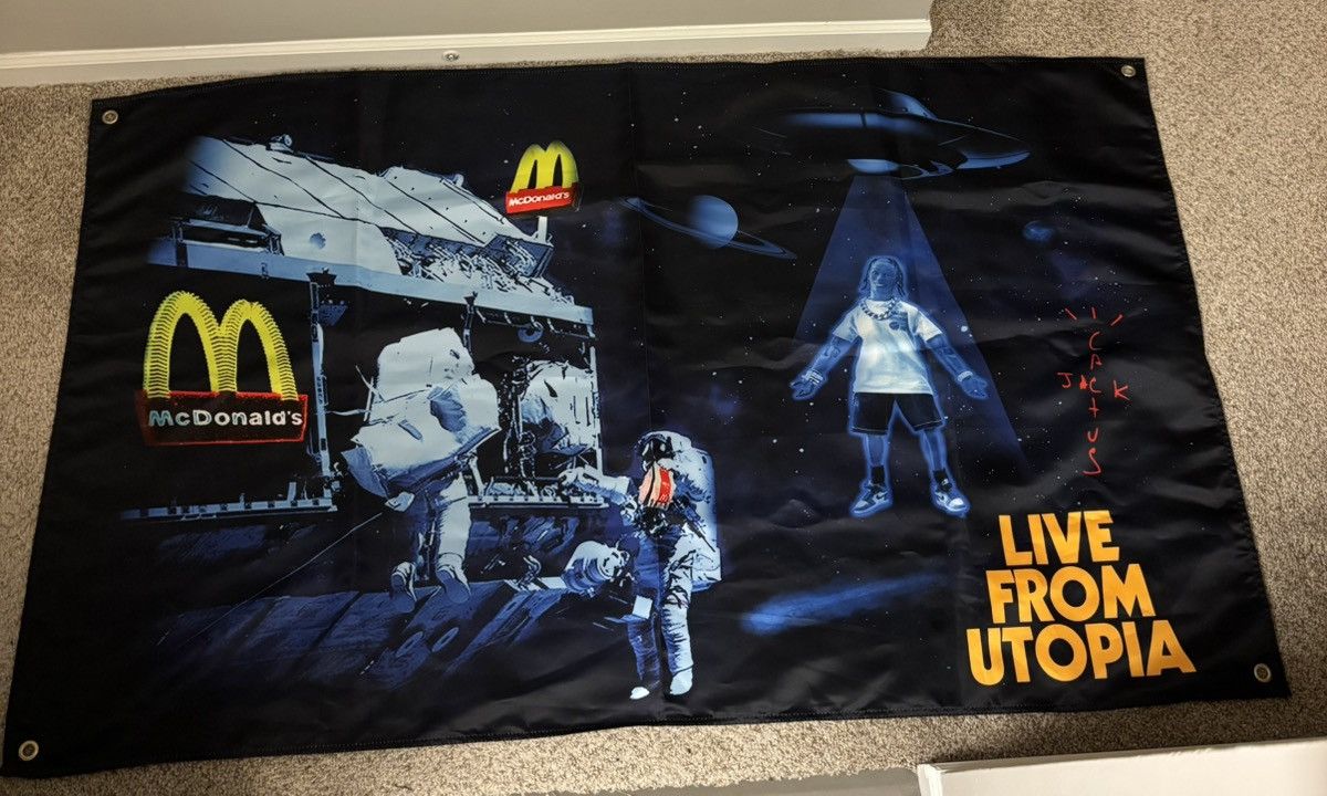 Travis Scott Travis Scott x McDonald’s Live From Utopia Flag RARE NEW! Size ONE SIZE - 2 Thumbnail