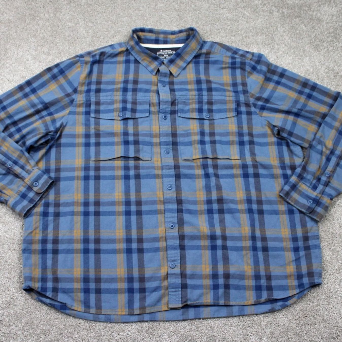 Vintage REI Co-op Shirt Mens 3XL Blue/Yellow Wallace Lake Flannel Cotton Long Sleeve Size US XXL / EU 58 / 5 - 2 Thumbnail