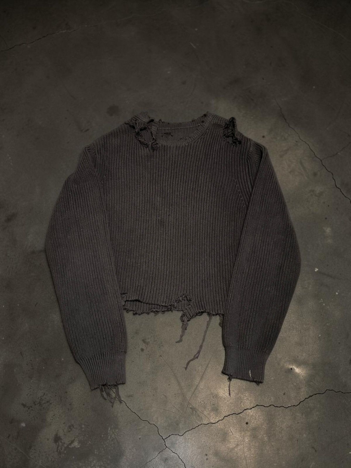 Vintage Vintage Destroyed Navy Sweater Size US L / EU 52-54 / 3 - 1 Thumbnail