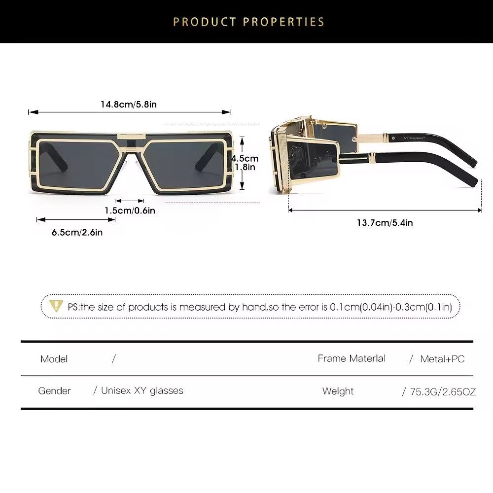 Jewelry Square Steampunk Sunglasses Size ONE SIZE - 4 Thumbnail