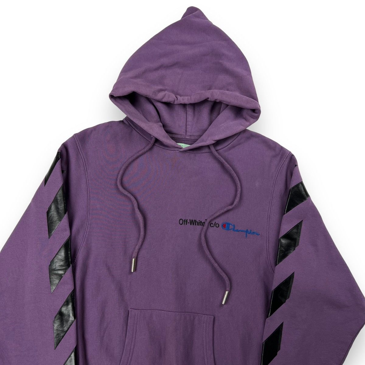 Off White Off White x Champion Arrows Purple Hoodie Grailed