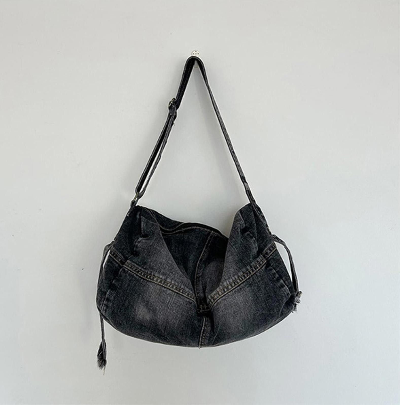 Jean Trendy Slouchy Denim Crossbody Bag Size ONE SIZE - 5 Thumbnail
