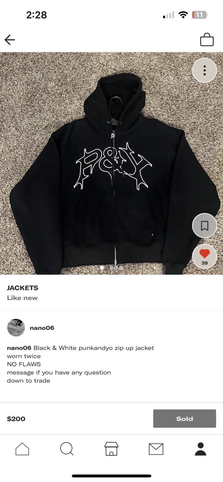 Punk and Yo P&Y BLACK HOODIE | Grailed