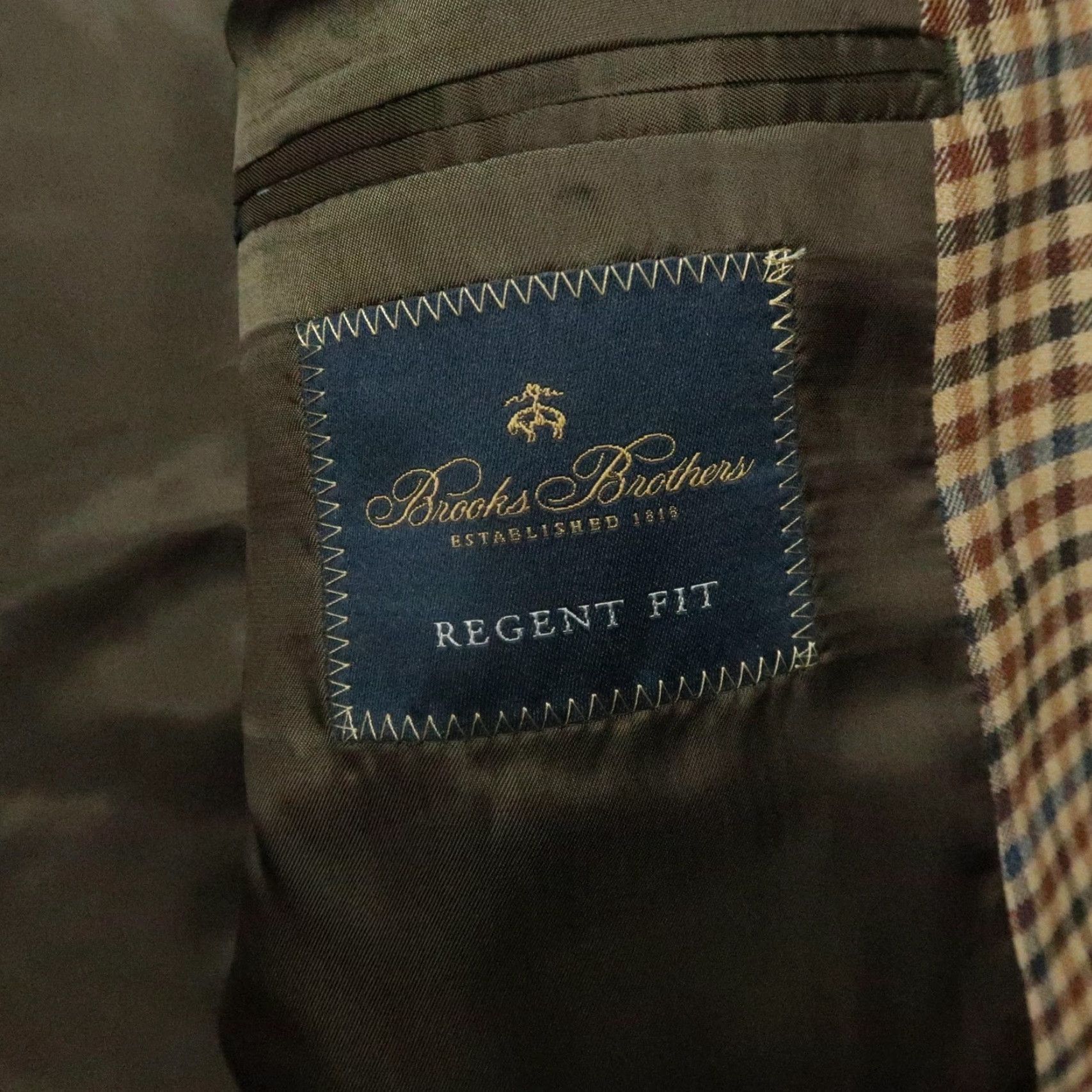 VINTAGE Brooks Brothers Blazer Mens 48R Wool Plaid Sport Coat