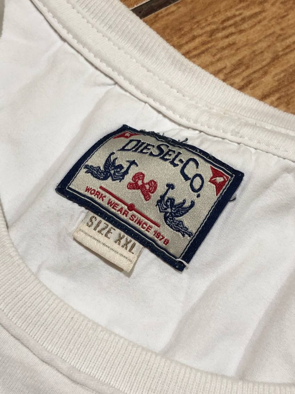 Diesel Vintage white Diesel T-Shirt big logo center crazy Y2K Size US XXL / EU 58 / 5 - 2 Thumbnail