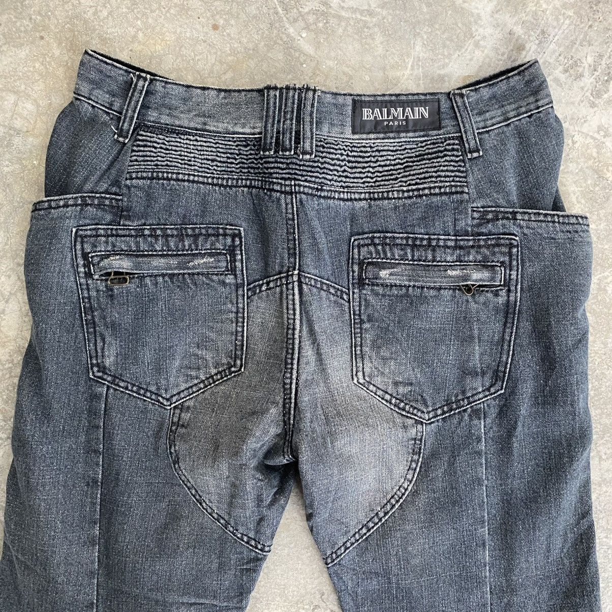 Balmain 2000’s Balmain Paris “Padded” Knee Biker Denim Jeans Size US 34 / EU 50 - 17 Thumbnail