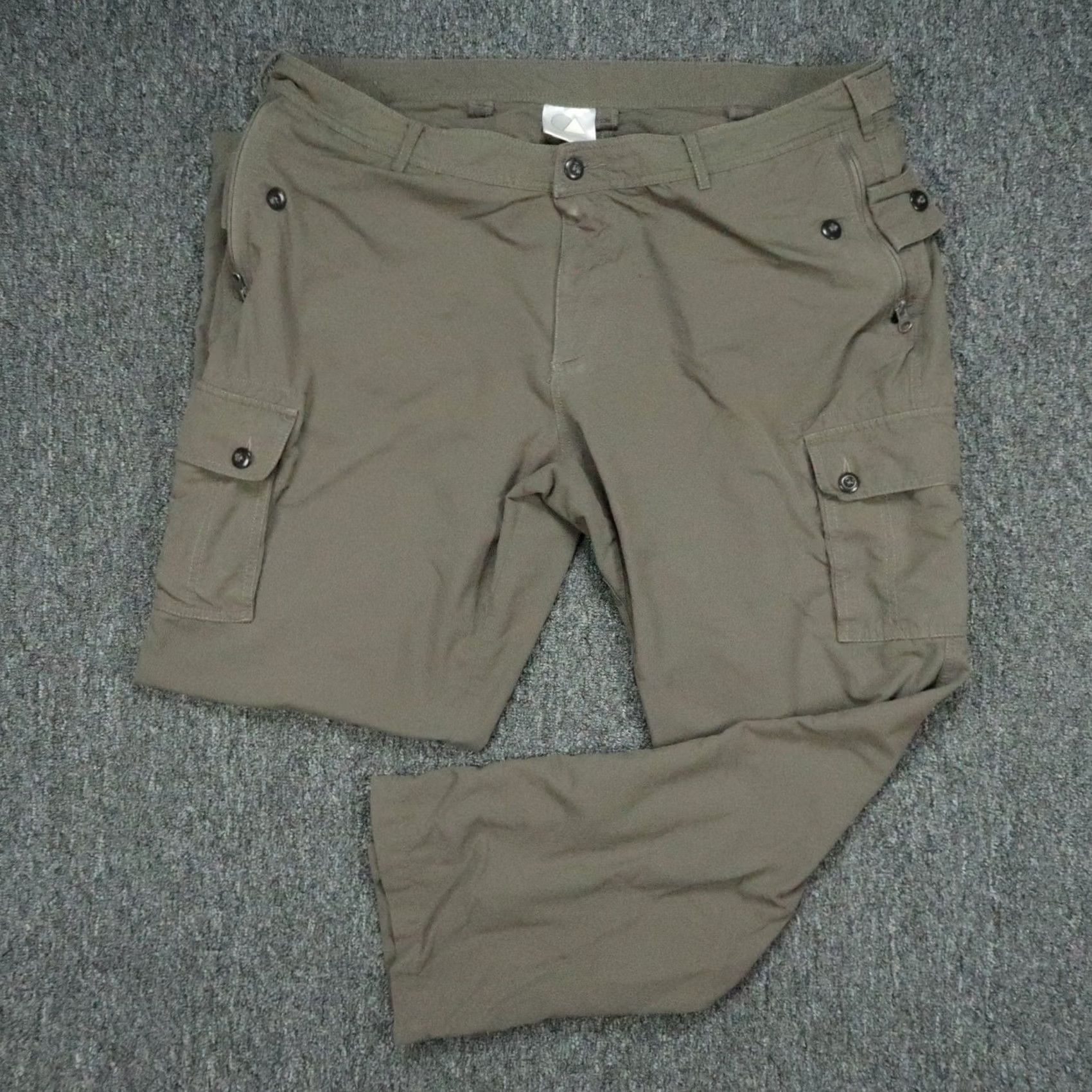 Vintage Clothing Arts Pants Mens 40x30 Green Nylon Cargo Pickpocket Proof Travel Hiking Straight Front Zip Pocketed Chino Casual Workwear 40 Regular Mens Size US 40 / EU 56 - 2 Thumbnail