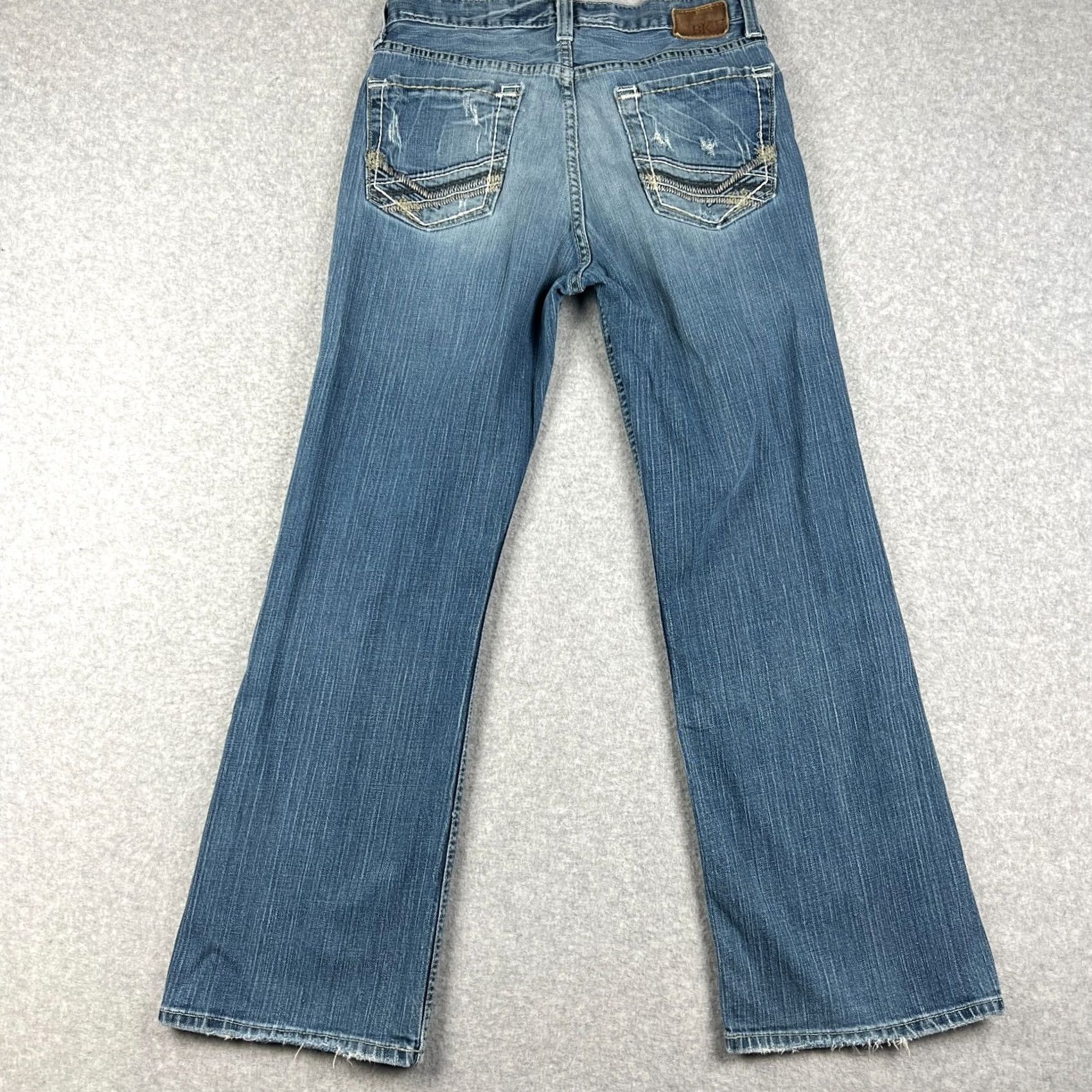 Vintage Buckle BKE Tyler Jeans Mens Blue Stretch Denim Straight Pants 30x30 Thick Stitch Size US 30 / EU 46 - 2 Thumbnail