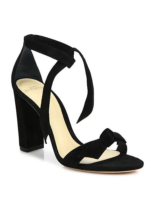 Alexandre Birman os11x1225 Clarita Bow Suede Sandals in Black Size US 8 / IT 38 - 2 Thumbnail
