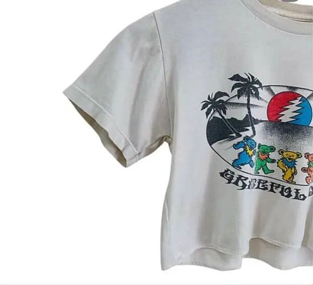 Grateful Dead GRATEFUL DEAD Liquid Blue Cropped Top Baby Tee Size XS / US 0-2 / IT 36-38 - 2 Thumbnail