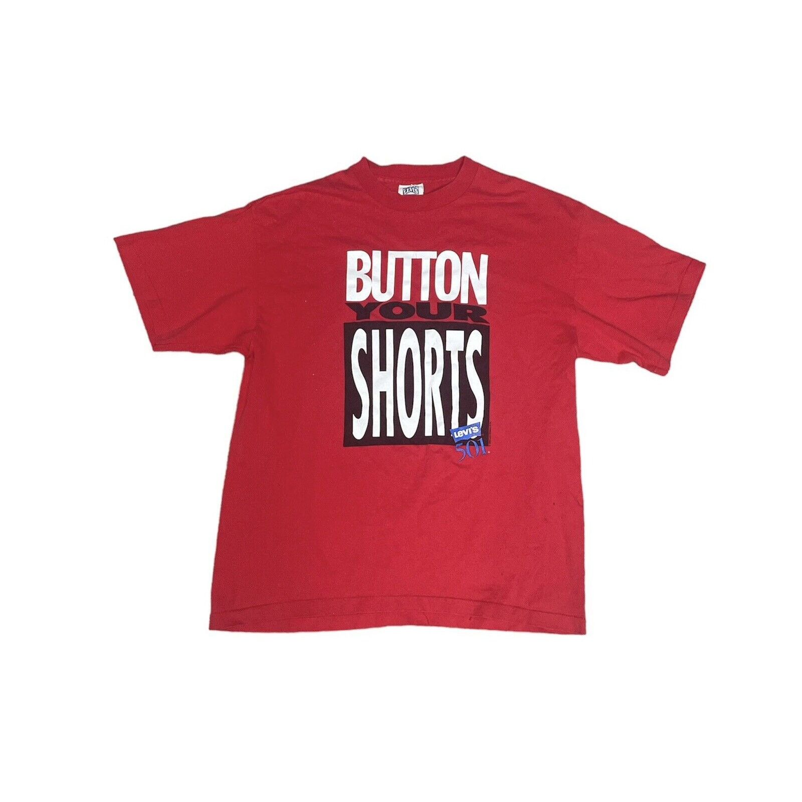 Levi's Vintage Levi’s 501 Shirt 1992- L Button Your Pants Red White Size US L / EU 52-54 / 3 - 1 Thumbnail
