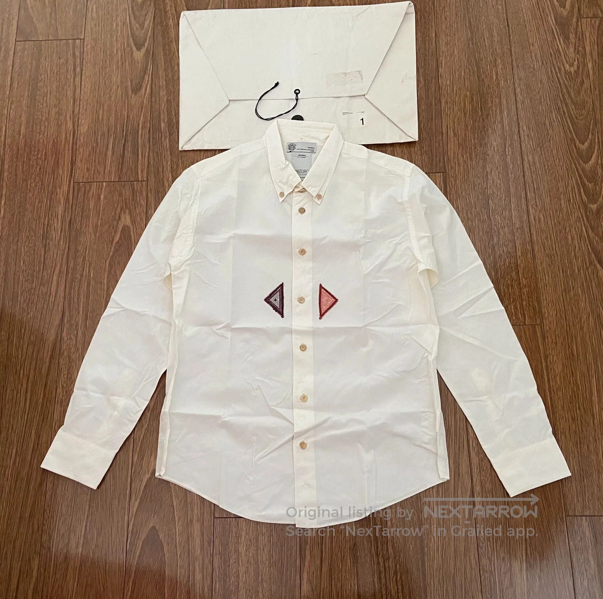 visvim long sleeve shirt with wooden buttons.