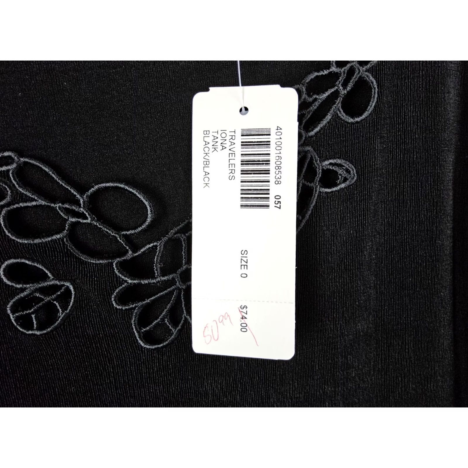 Vintage Chicos Travelers Iona Embroidered Neck Sleeveless Blouse Tank Top Size 0 (Women) Black Size XS / US 0-2 / IT 36-38 - 3 Thumbnail