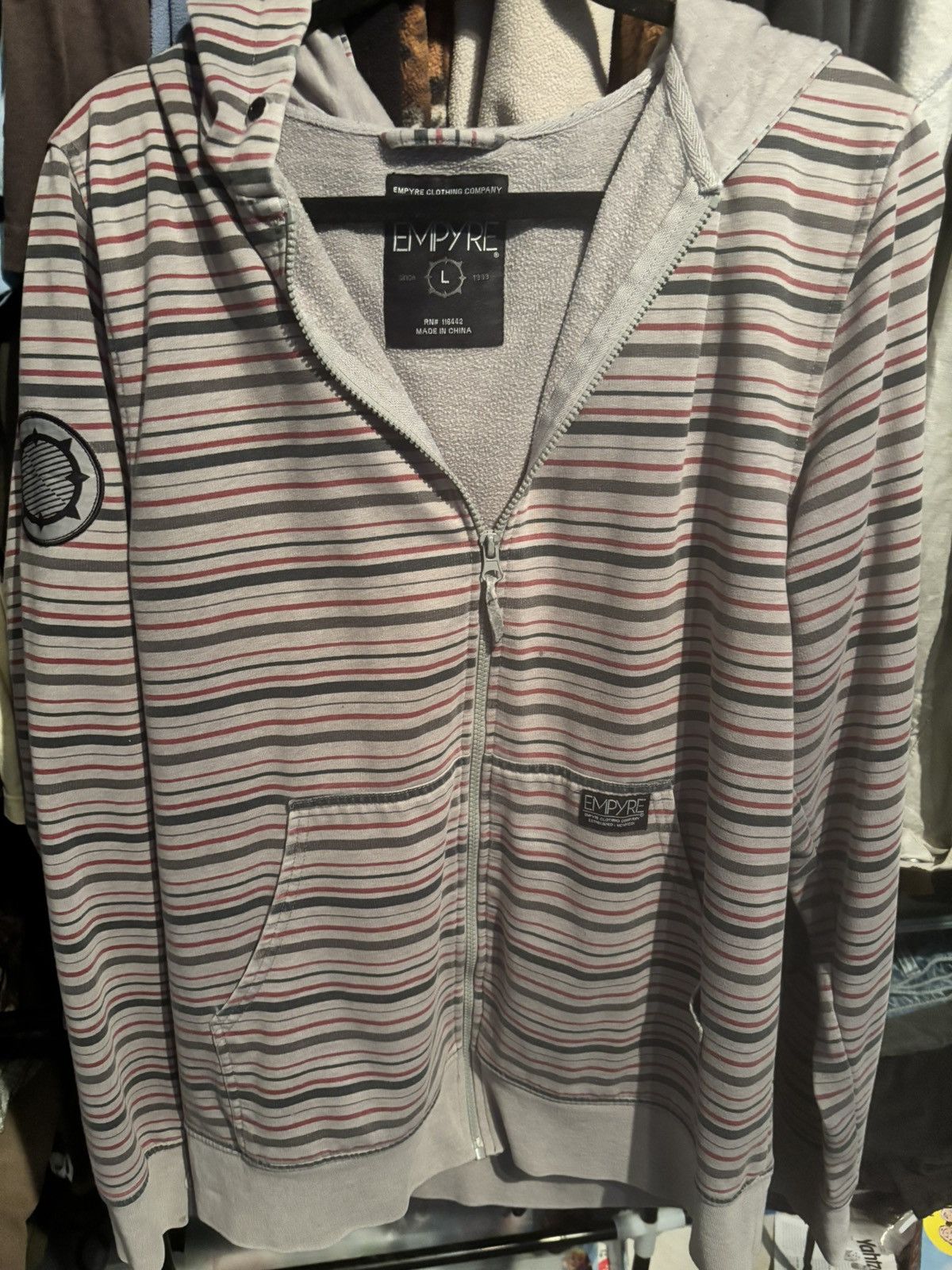 Empyre Vintage grey striped Empyre zip-up Size US L / EU 52-54 / 3 - 1 Thumbnail