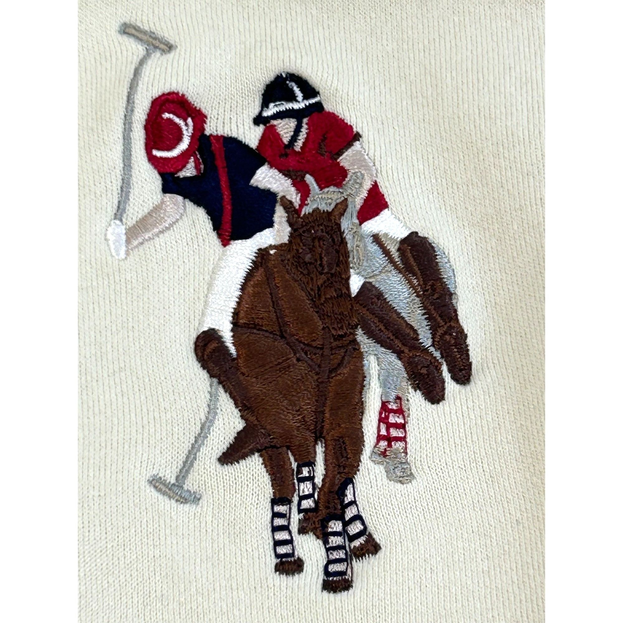 U.S. Polo Assn. U.S. Polo Assn. Men’s Vtg Hoodie Cream M Long Sleeve Embroi Size US M / EU 48-50 / 2 - 5 Thumbnail